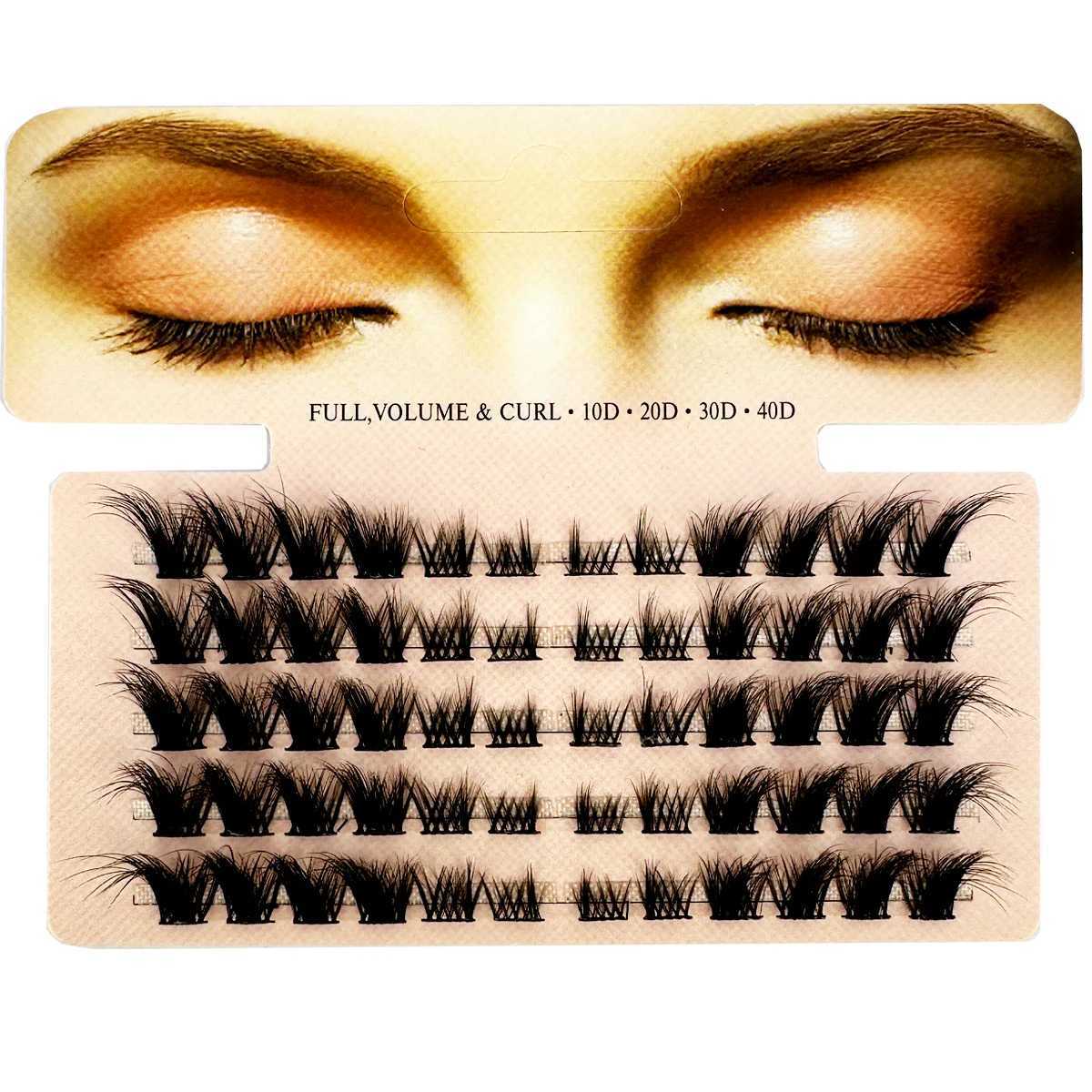 Mix 3D Fluffy Single Cluster Eyelash Extension Segmented Natural Mink Fox Eye Effect makeup Lashes Individual False eyelashesXJ241019