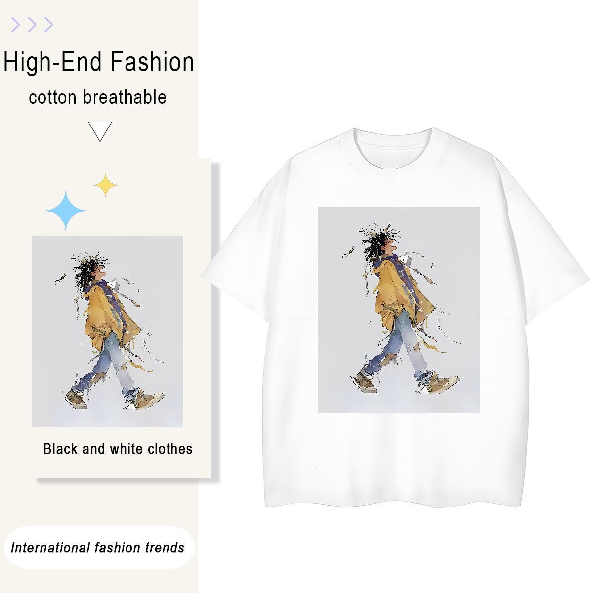 Brand T shirt 230g Pure Cotton Short sleeve Soft Casual Sport character Couples T Shirts Popular Anime Tees Shirts