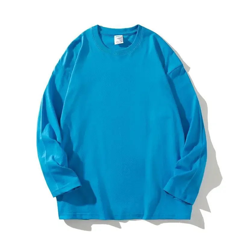 100% pure cotton custom mens long sleeved T-shirt making pictures or texture printing gifts for friends 241019