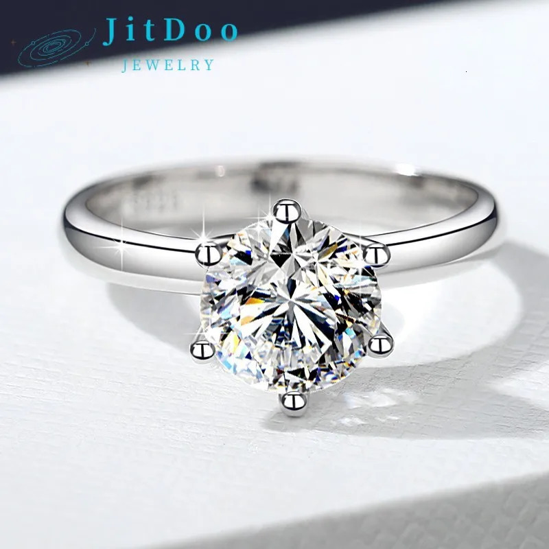 JitDoo GRA Certified 1-5CT Ring VVS1 Laboratory Diamond Card Ring Female Engagement Promise Wedding Band Jewelry 241007