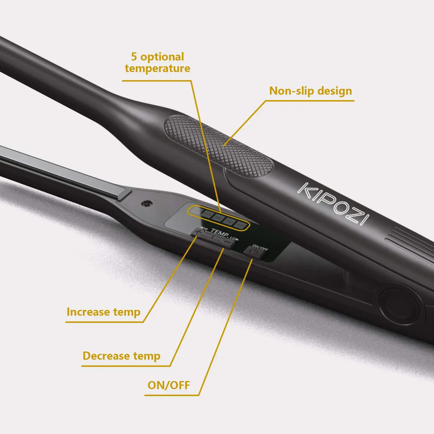 KIPOZI Small Hair Straightener Short Hair Pixue Cut Dual Voltage Flat Hair Iron Thin Pencil Beard Straightener 241018