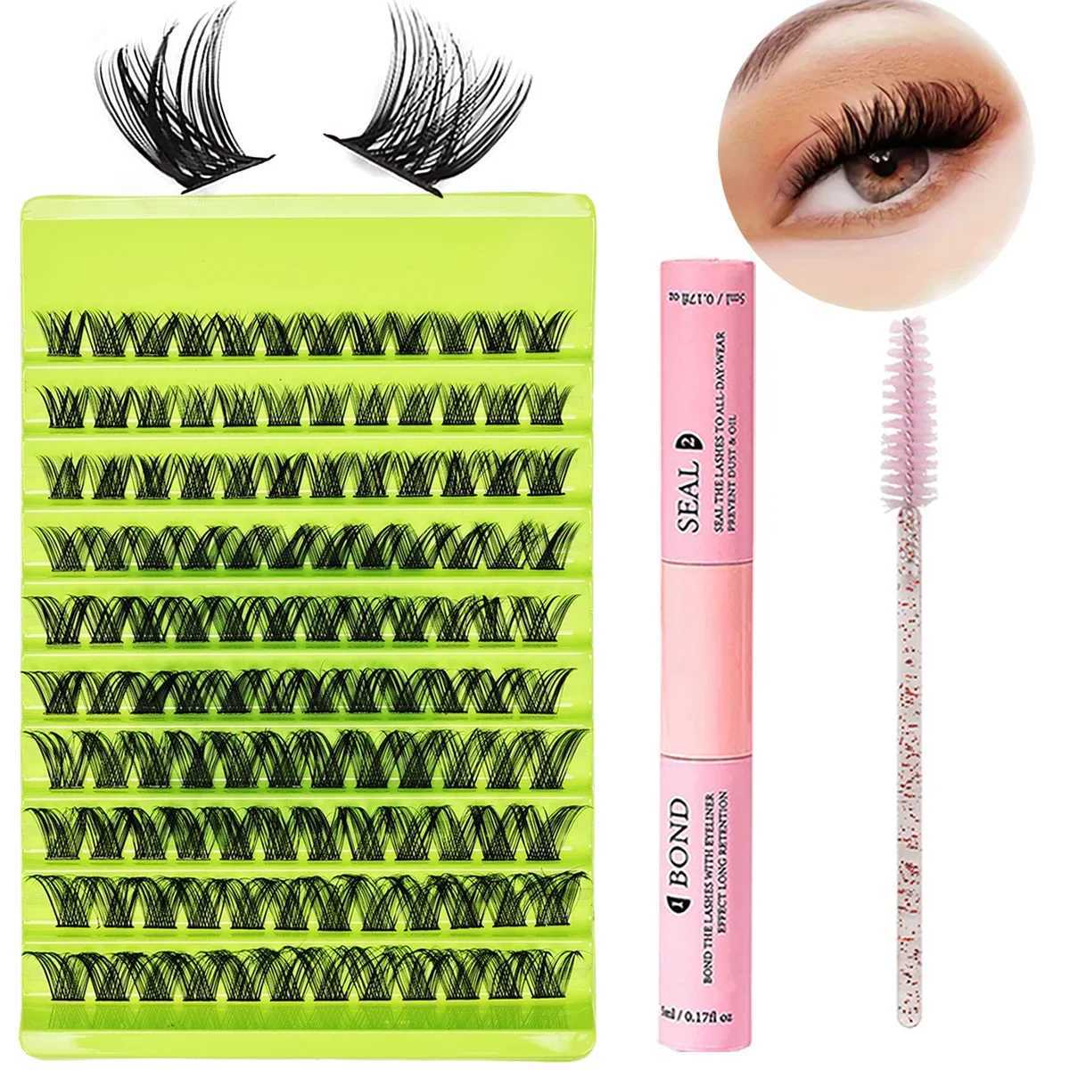120 false eyelash set including eyelash clusters eye makeup tools eyelash adhesives and sealants and brushesXJ241019