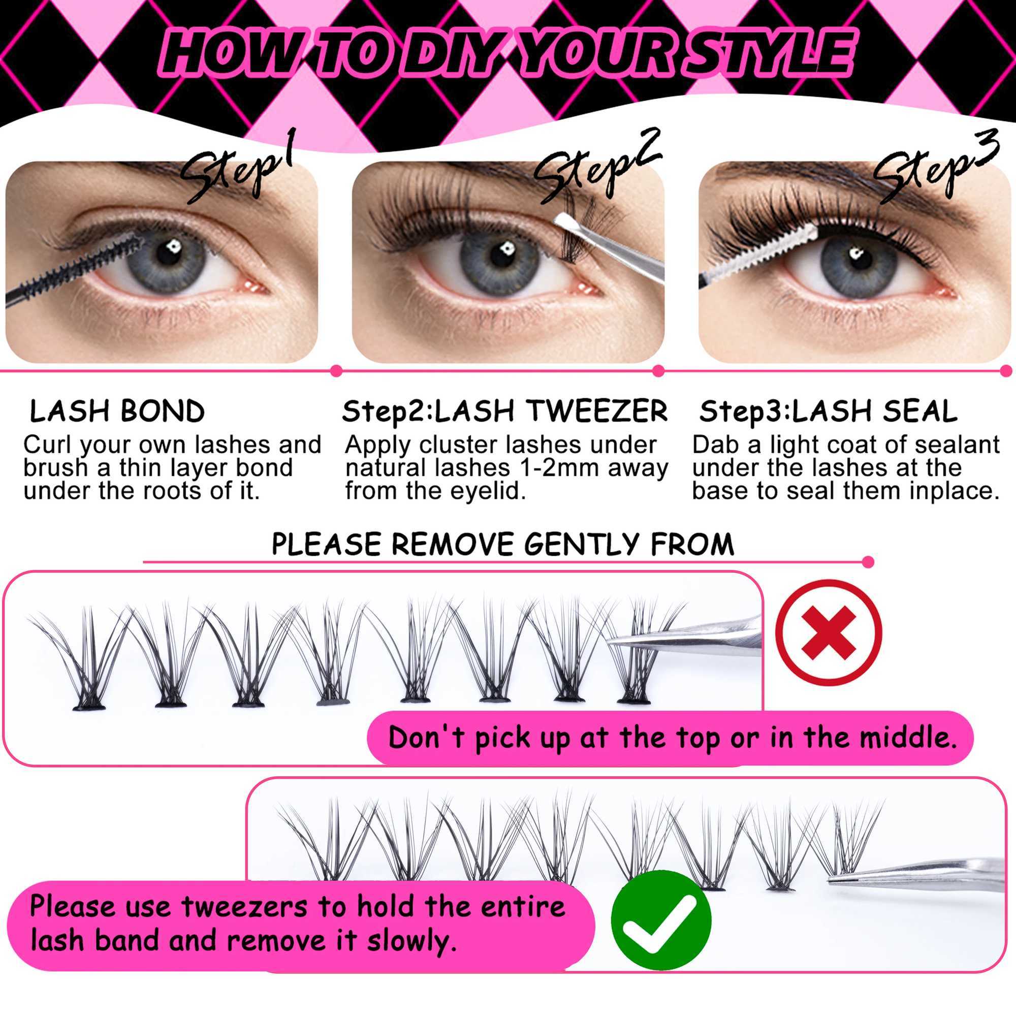 Lash Extension Kit Volume Lash Clusters 30D D Curl Individual Lashes Lash Clusters Kit Thick Eyelash Extension Kit 280PCSXJ241019