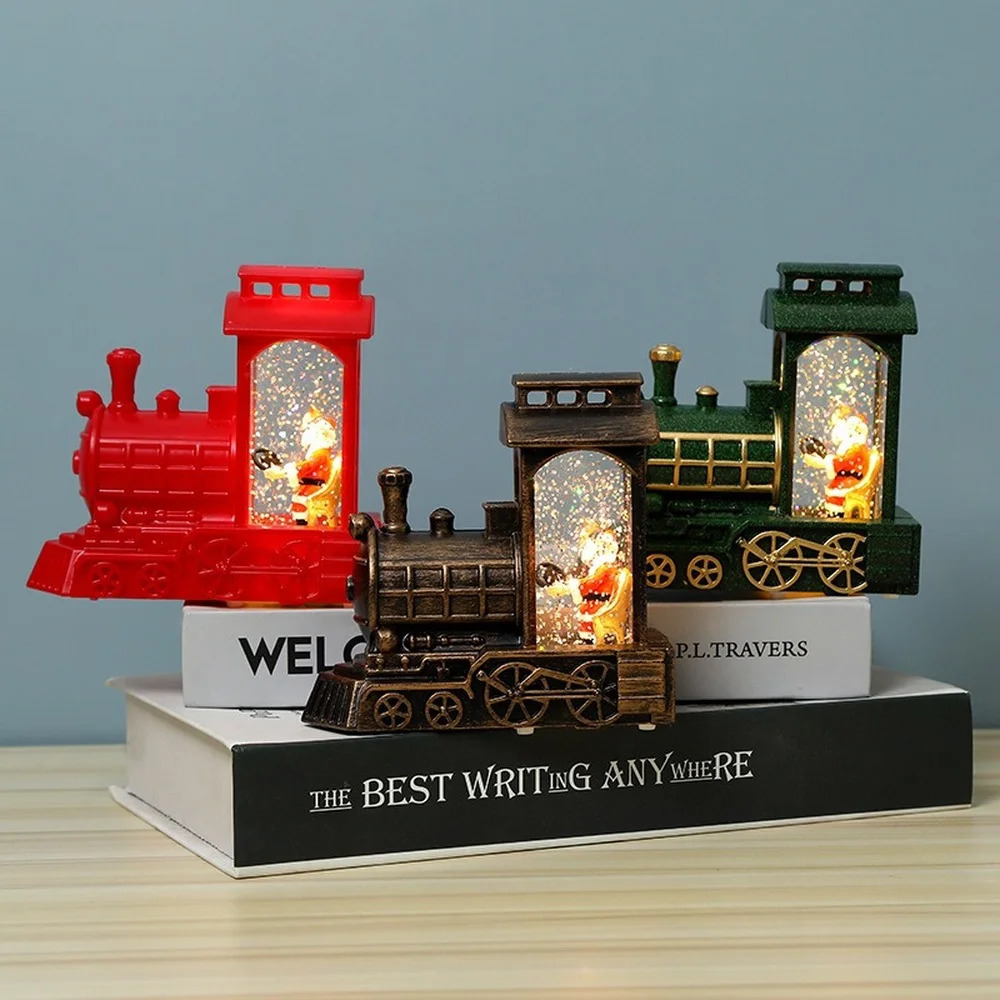 Year Home Decorations Santa Claus Train Water Ball Wind Lanterns LED light Christmas Gifts Xmas Small Oil Lamp 241018