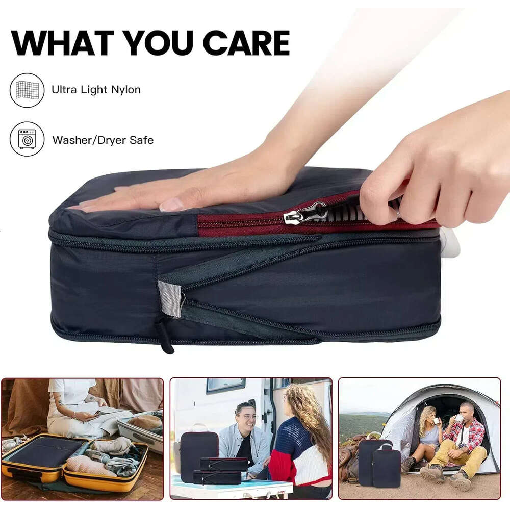 Ultralight Compression Packing Cubes For Suitcases,Travel Accessories Portable Lage Storage Bag Waterproof Travel Organizer