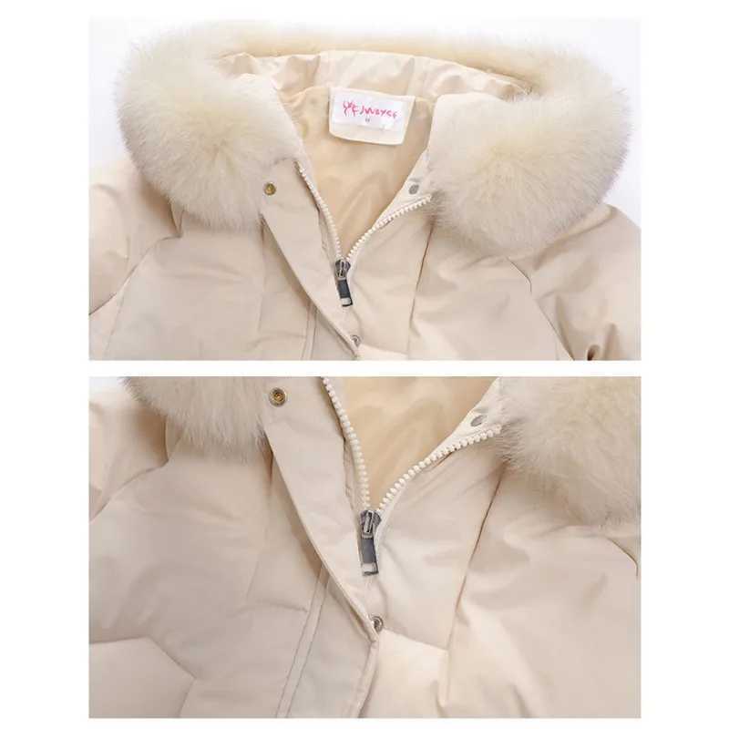 2023 New Women Down Cotton Coat Winter Jacket Female Mid Length Version Parkas Thick Warm Outwear Hooded Fur Collar OvercoatX241019