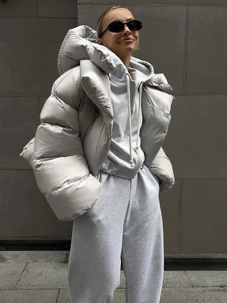 Women's Down Parkas Taruxy Thick Parkas Long Sleve Top Womens Autumn and Winter Warm Jacket Womens Strt Fashion Hoodie Womens Cotton padded Jacke