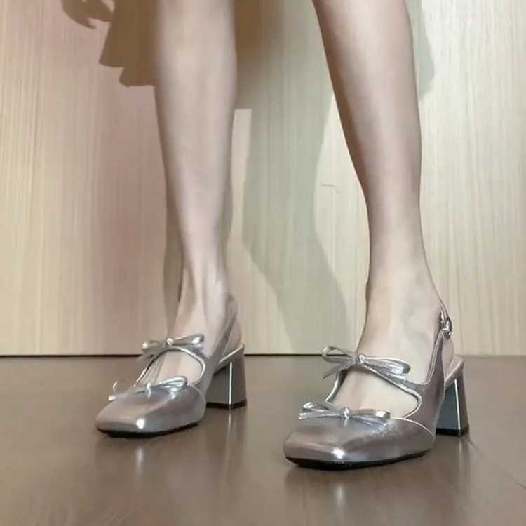 Womens Shoes for Sale 2024 Fashion Buckle Womens Pump Autumn Square Toe Bow Tie Solid Dress Short and Fat High Heels Mary Jane Shoes Y241019