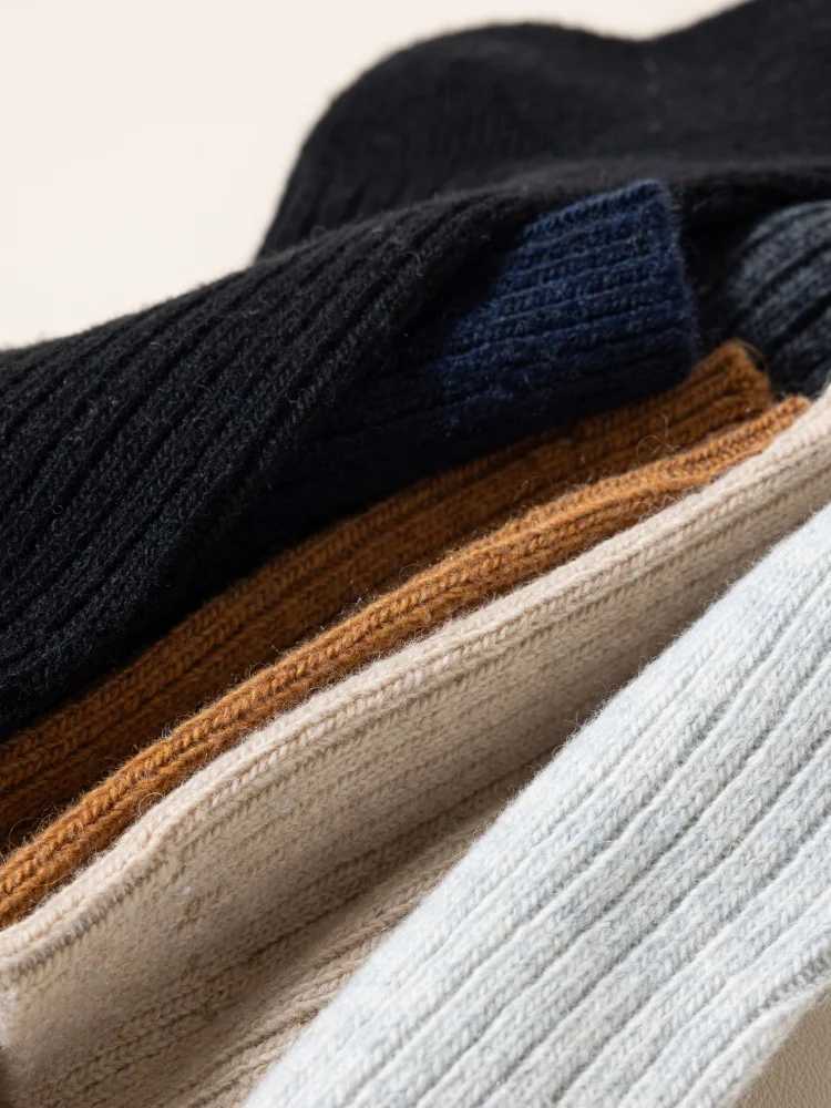 3 Pair Winter Thick Warm Mens Wool Socks Harajuku Retro Fashion Long Socks High Quality Breathable Business Thick Terry SocksXJ241019