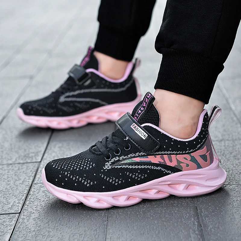 Athletic Outdoor Childrens casual girls tennis shoes fashionable sports shoes lightweight running shoes teenagers sports girls tennis shoes H241019