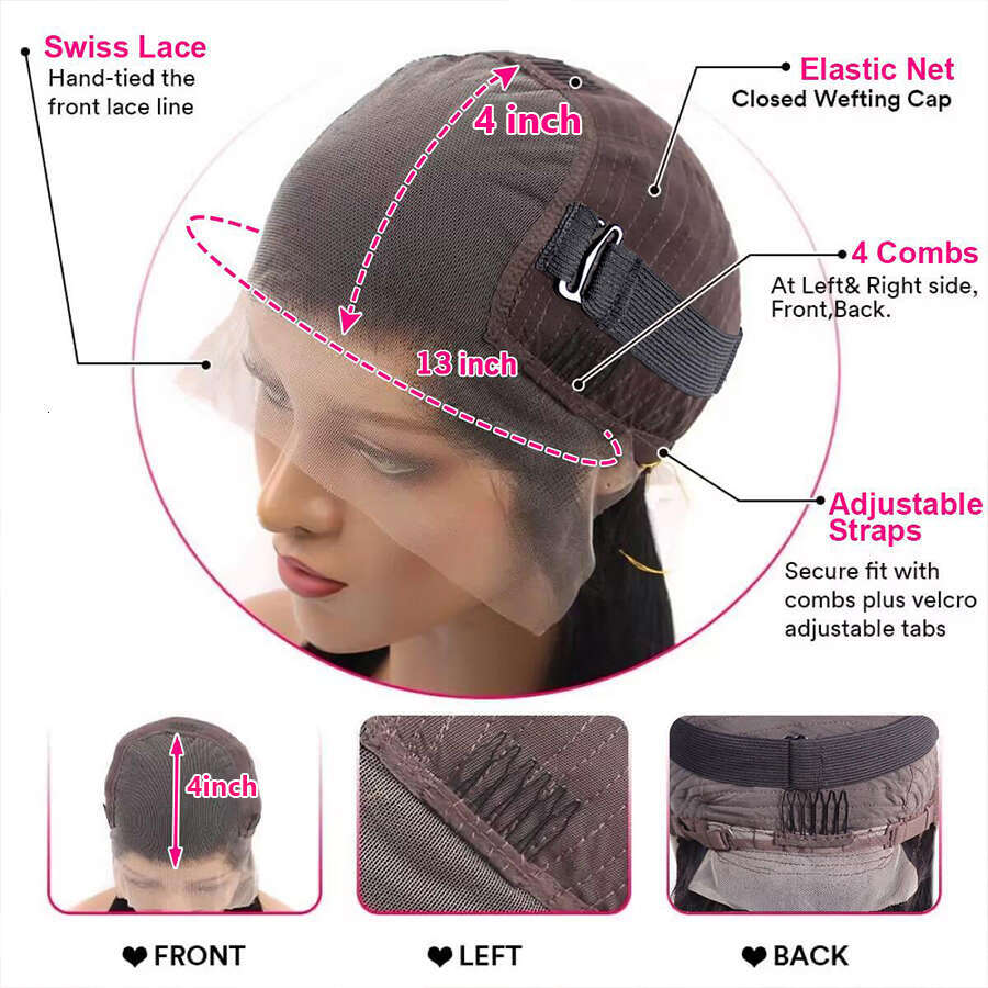 x Body Wave Lace Front Wig Human Hair Glueless Ready To Wear Pre Cut plucked
