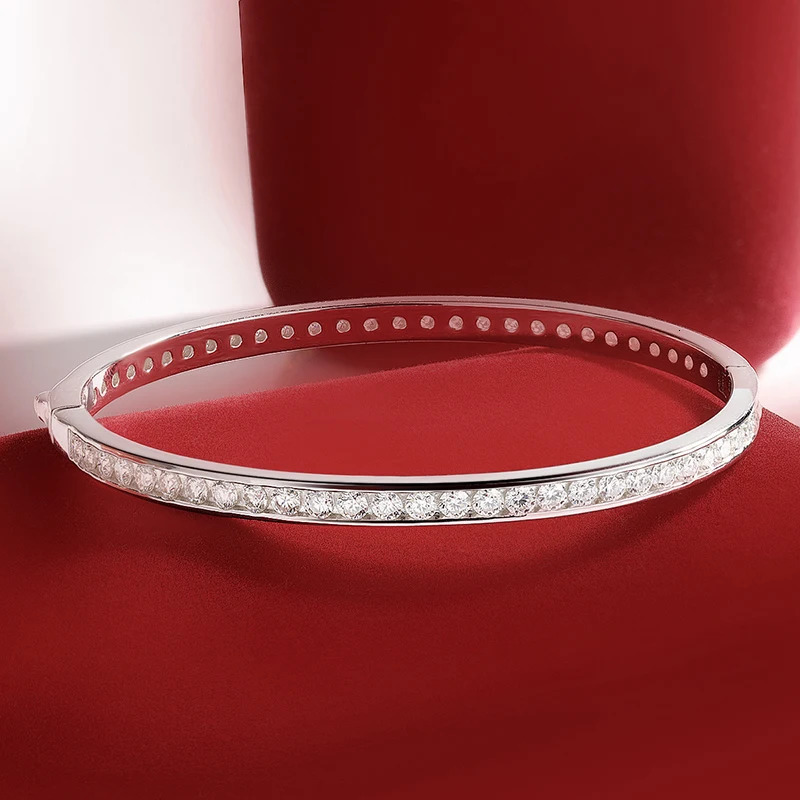 OEVAS 3-4CT 2.5mm D Colored Diamond Bracelet 100% 925 Pure Silver Bridal Anniversary Exquisite Jewelry 241007
