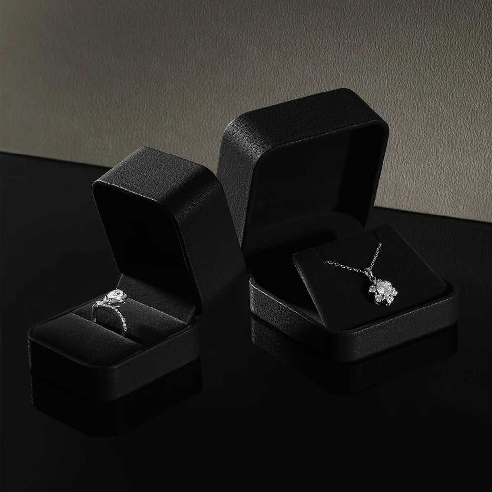 YinBeiNi Wedding Ring Box Bracelet Earring Storage Box PU Leather Jewelry Display Organizer Gift Recommendation Box H005 W241019