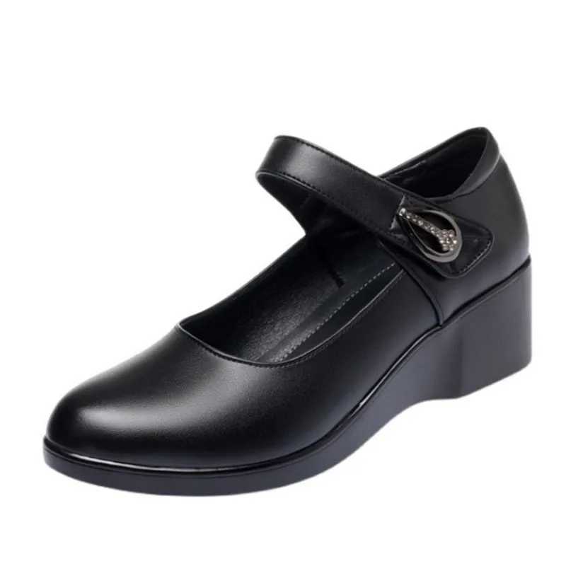 Womens Fashion High Quality Black Patent Leather Wedge High Heels Office Shoes Womens Classic Comfortable Red Hotel Professional Elegant High Heels B0