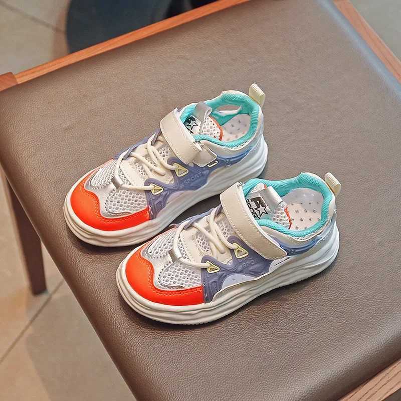 Athletic Outdoor Childrens Mesh Breathable Sneakers 2024 Tennis Kids Hollow Out Sandals Boys Mixed Color Casual Sports Shoes Girls Spring Autumn H2410