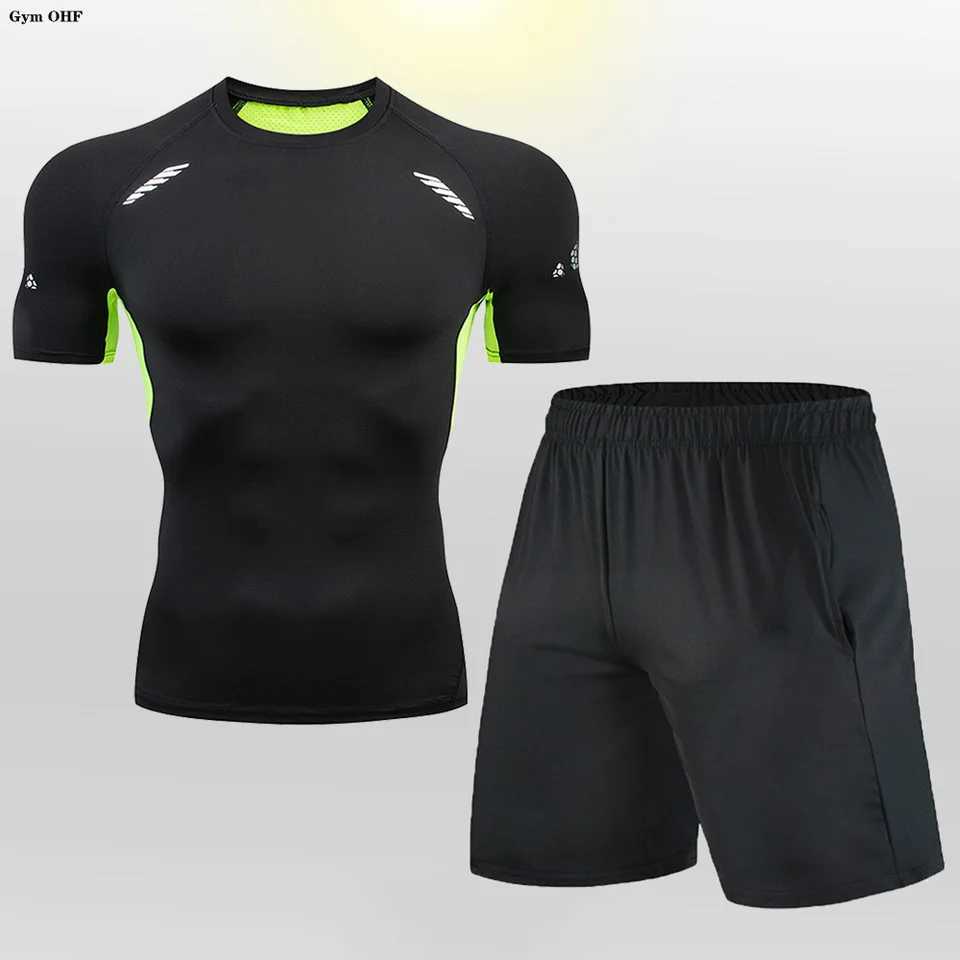 Mens sportswear set solid color series sports quick drying sweatshirt absorbs milk silk gym running boxing MMA training W241018