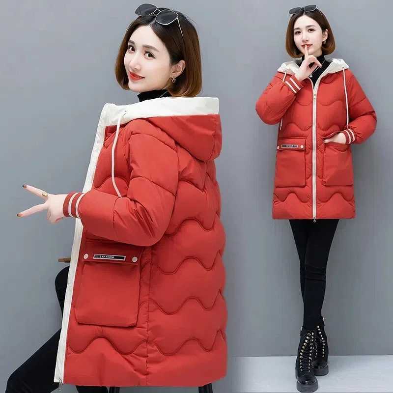 Long Winter Jacket Women Down Cotton Coats 2024 New Cotton Padded Puffer Parka Coat Women Hooded Outwear Thicken Warm Jacket 4XLX241019