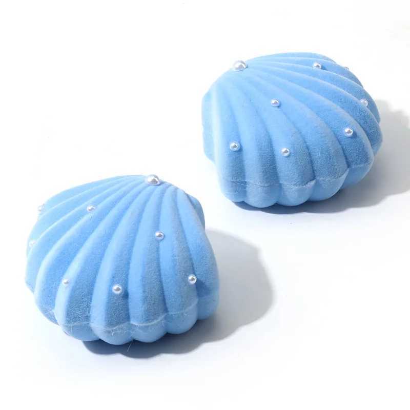 Spot Velvet Shell jewelry box earring necklace box Korean version pearl jewelry box W241019