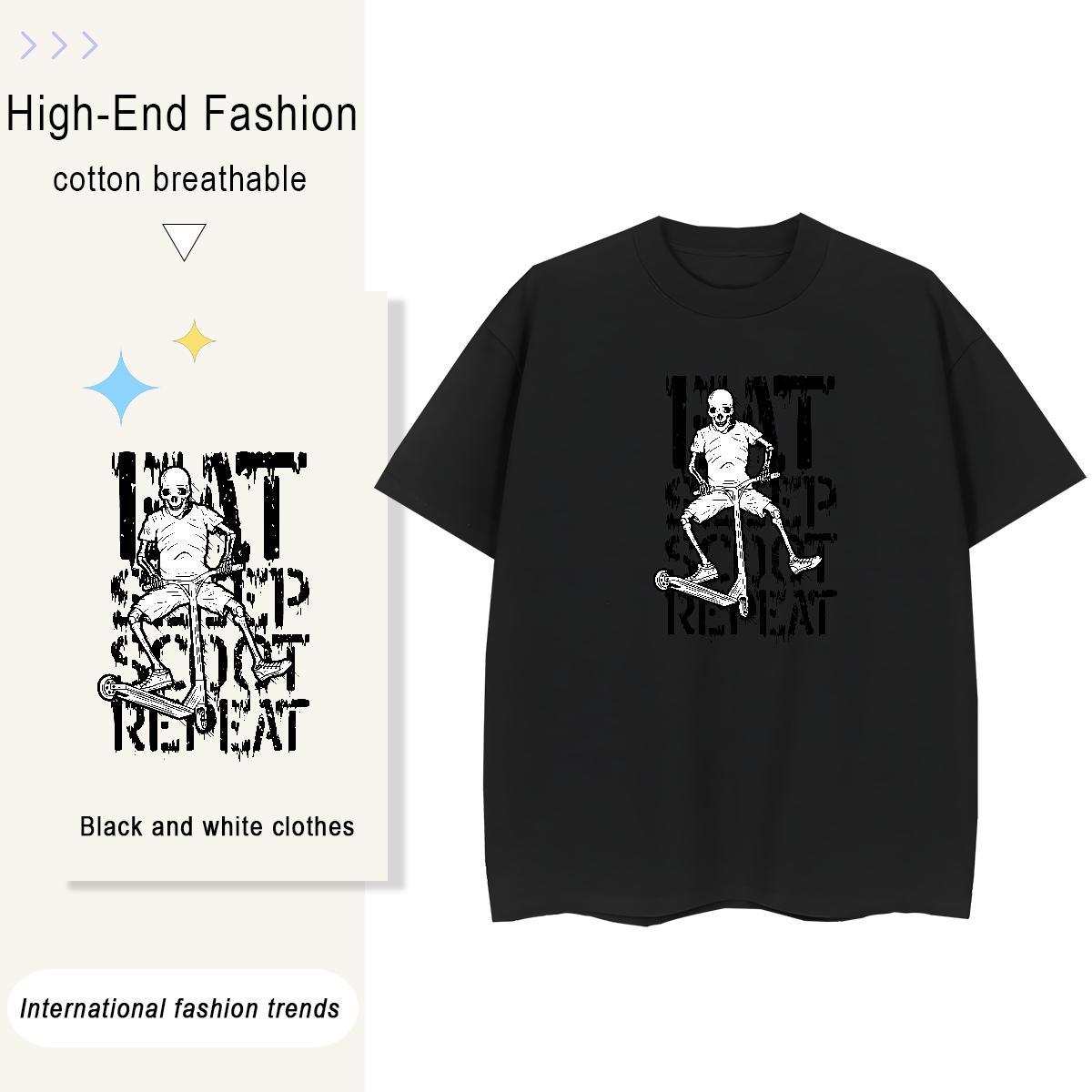 Designer Womens T Shirts 230g 100% Cotton Breathable Short Sleeve Daily Wear skull Woman Tshirt Lady White Plus Size Tops
