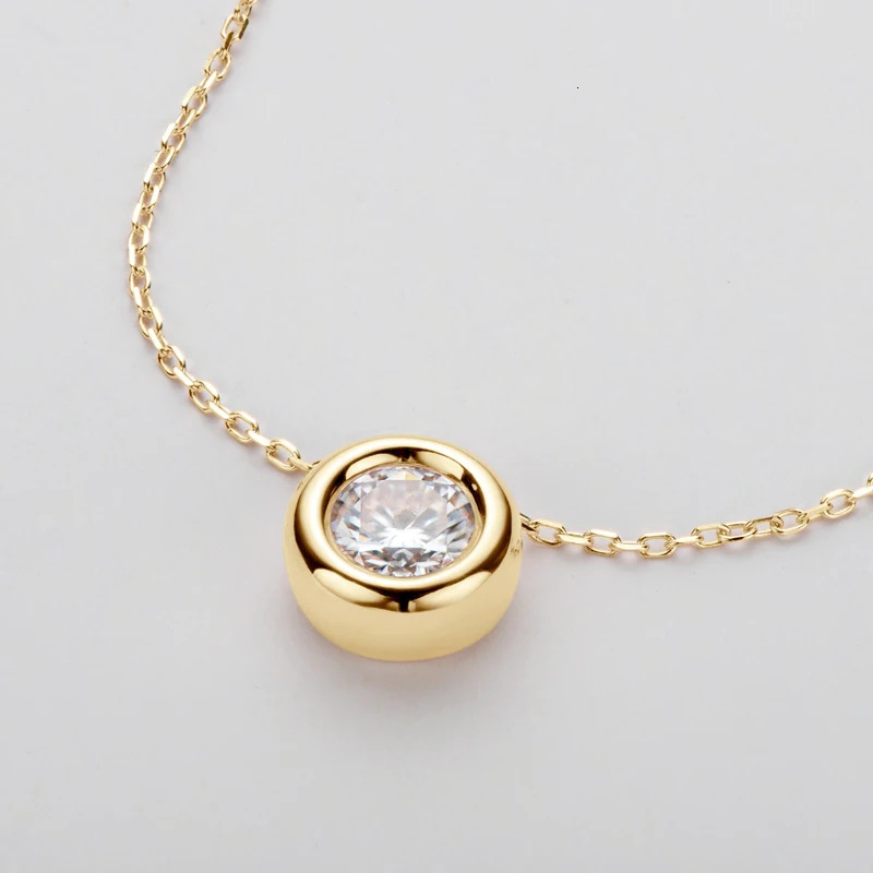 IOGOU Real D VVS1 Necklaces 6.5mm Round Pendant Suitable for Women 100% Silver 925 Gold Color Exquisite Jewelry Wholesale 241018