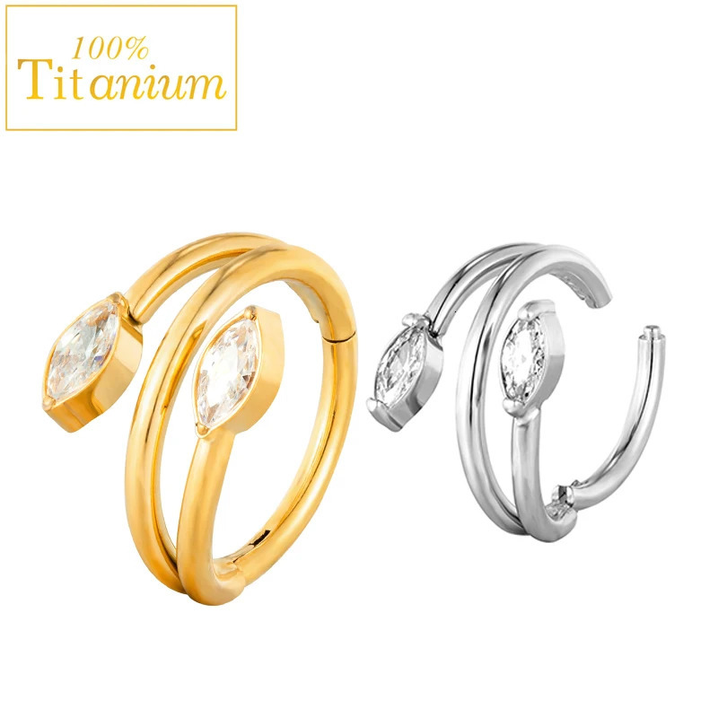 Piercing Earrings ASTM F136 Ear Stud Horse Eye Zircon Snake Nose Ring Cartilage Helix Clicker Conch Tragus Hoop Jewelry 241007