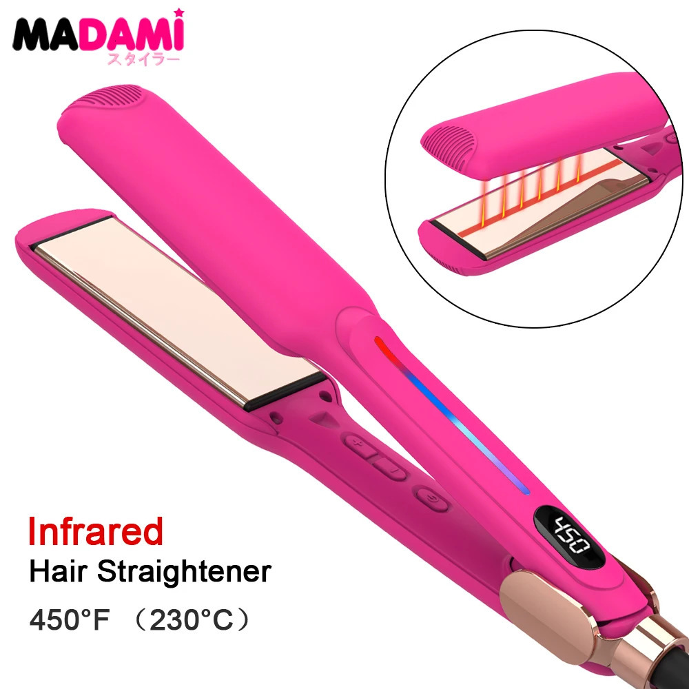 Infrared straight hair curling iron with titanium plate for rapid heating flat iron at 230 professional salon styling tool 110V-240V 241018