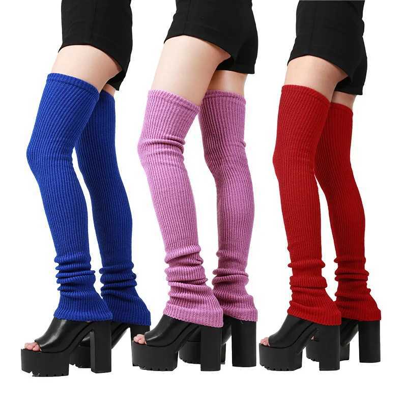 Socks Hosiery Anime Gothic Lolita Tights Kn Socks Cosplay Comes Accessories Knitted Leg Warmer Loose Socks Pile Women Maid Slve 90CM Y2408330XD04