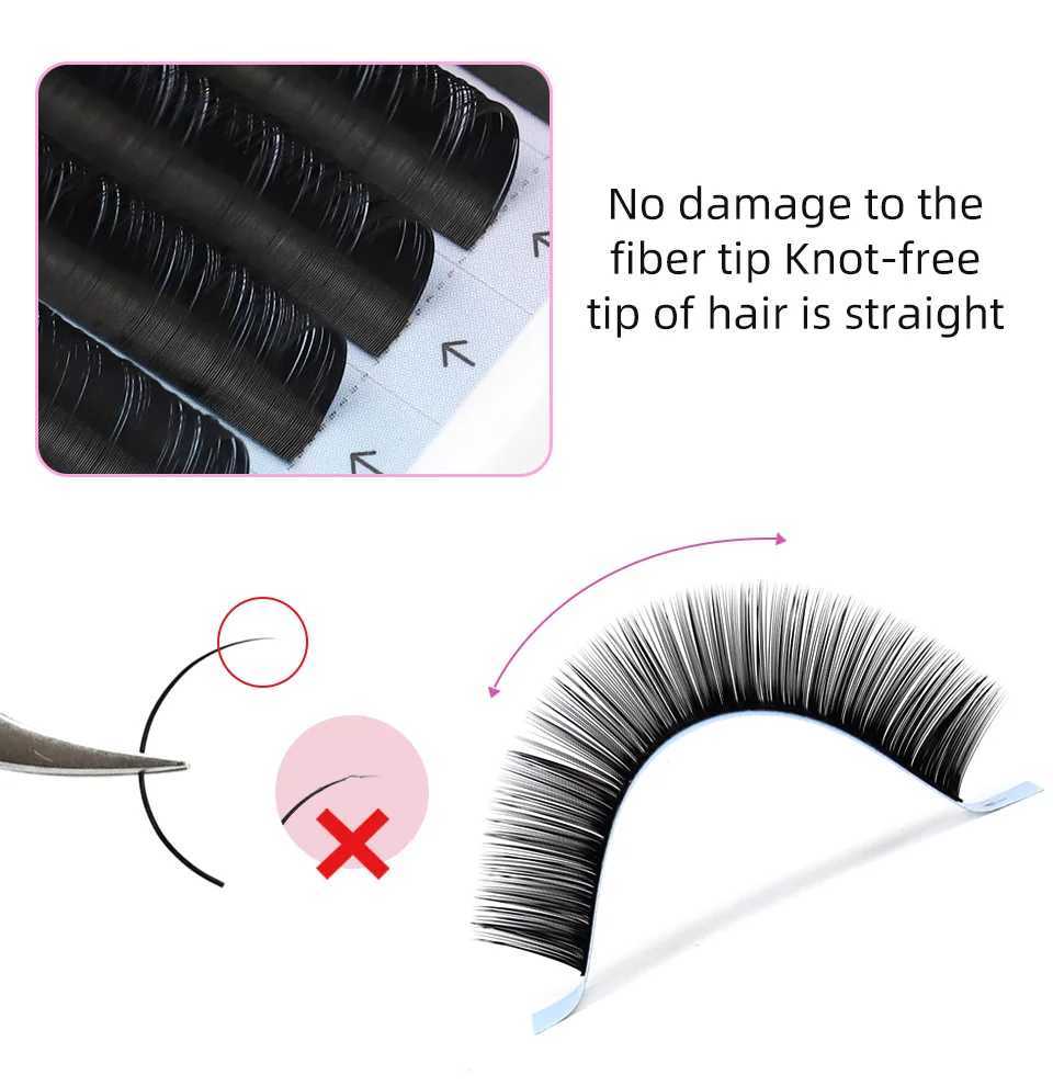 RUJADE All Sizes Natural Eyelashes Extension Matte Black Russian Volume Eyelashes Soft Silk Classic Individual False Mink LashesXJ241019