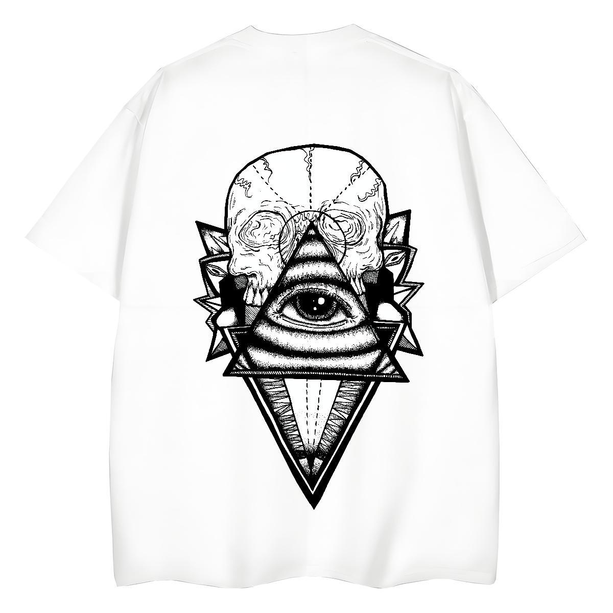 Stylist T shirt 230g 100% Cotton Breathable Soft Casual Sport eye of the devil Women Tees Unisex Custom Print Plus Size Tees Shirts