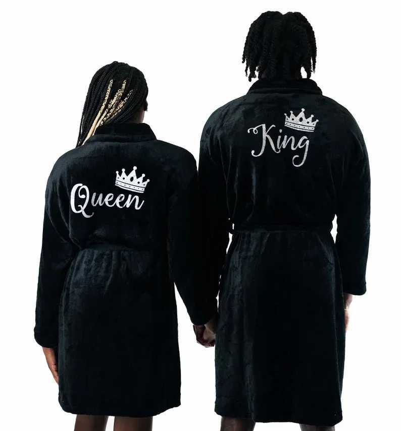 Customized Honeymoon Robes Couples Spa Robes Gift Bride And Groom Gift Mr Mrs Bathrobes Flannel Anniversary King Queen BathrobesXJ241018