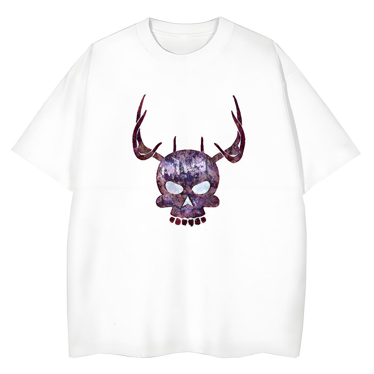 2024 Casual Womens T Shirts 100% Cotton 230g Breathable Crew Neck Home Outdoor skull Womens Tshirts Wholesale Anime Print Tops