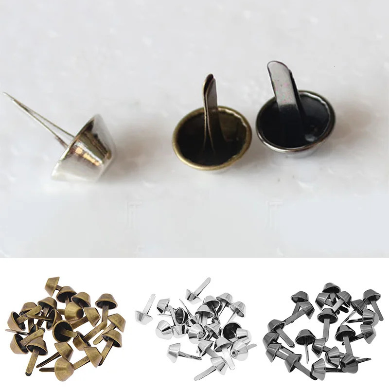 20pcs 12mm Luggage Hardware Base Decorative Twolegged Fork Nails Manual Metal Bag Bottom Nail Foot DIY Accessories 241017