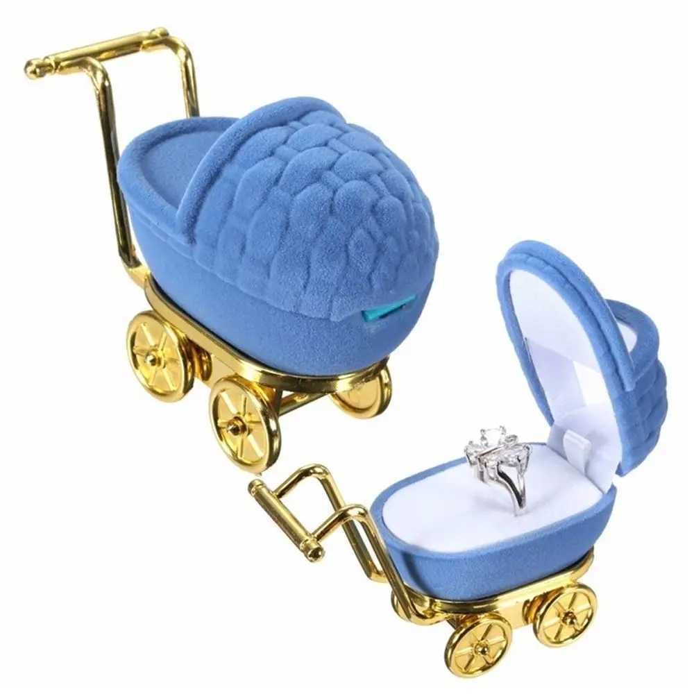 Portable Fashion Necklace Box Storage Box Gift Box Jewelry Display Stand Velvet Handcart Ring Box W241019
