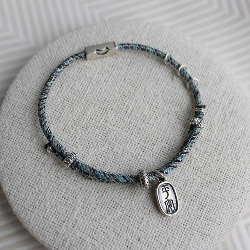 La Monada Chinese Handmade Thread 925 Pure Silver Bracelet Womens Moon Star Rope Couple Thread Bracelet 241018