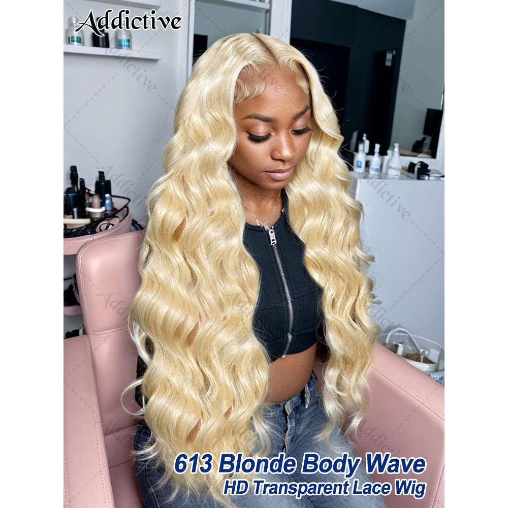 Brazilian 613 Blonde Body Wave 100% Human Hair HD Transparent 13x6 Frontal Wigs 30 38 Inch Lace Front Wig For Women