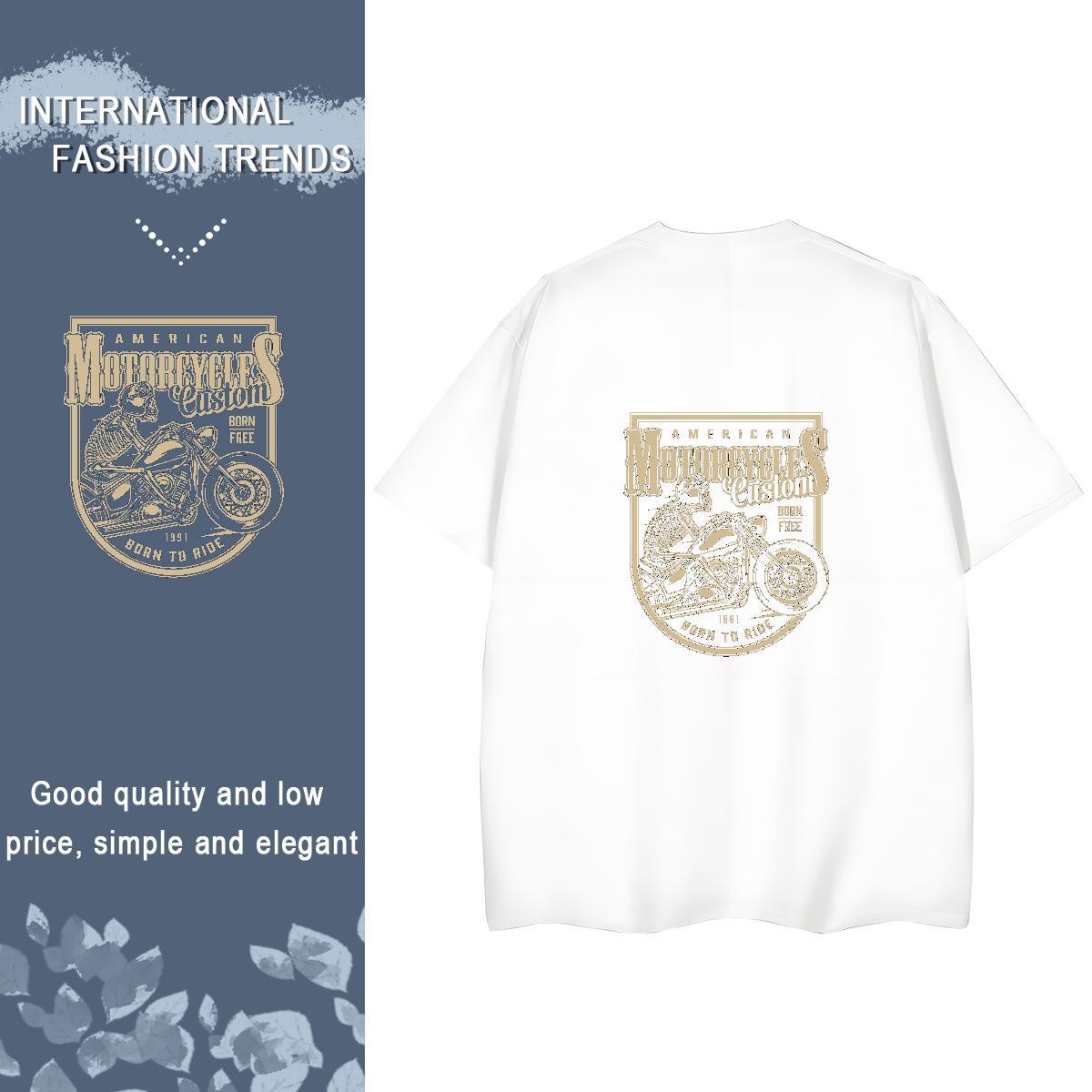 Casual New Womens T Shirts 230g Pure Cotton Breathable Short Sleeve Street Casual skull Woman Tshirt Designer Custom Print Plus Size Clothings