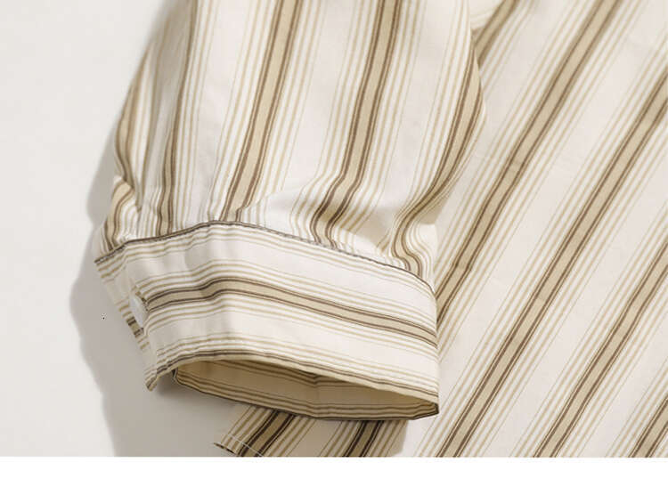 shanshi Men's shirts Color blocked striped long sleeved shirt men's women's trendy brand loose and versatile for couples casual high st