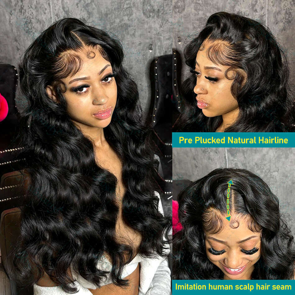 Rosabeauty 38 Inches Water Human Hair Wigs 13x6 Lace Frontal Wig 13x4 Body Wave 5x5 HD Closure 250 high Density