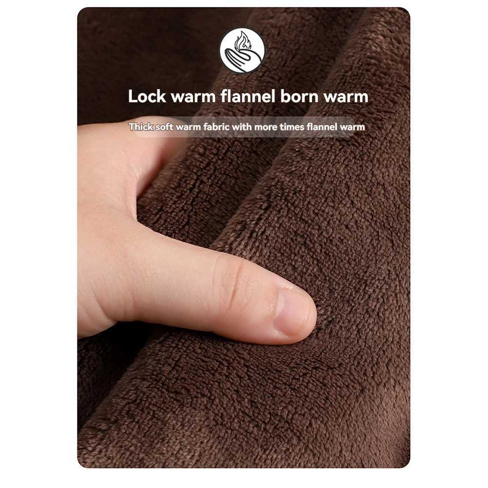 Antistatic Antibacterial Mens Bathrobe Winter Thicken Plus Plush Flannel Warm Shower Robe Loose Soft Solid Bath Robe With BeltXJ241018