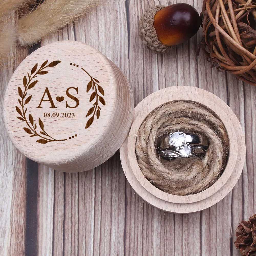 Personalized carved wooden ring box anniversary gift customization name rural ring bearing recommended ring box for her W241019