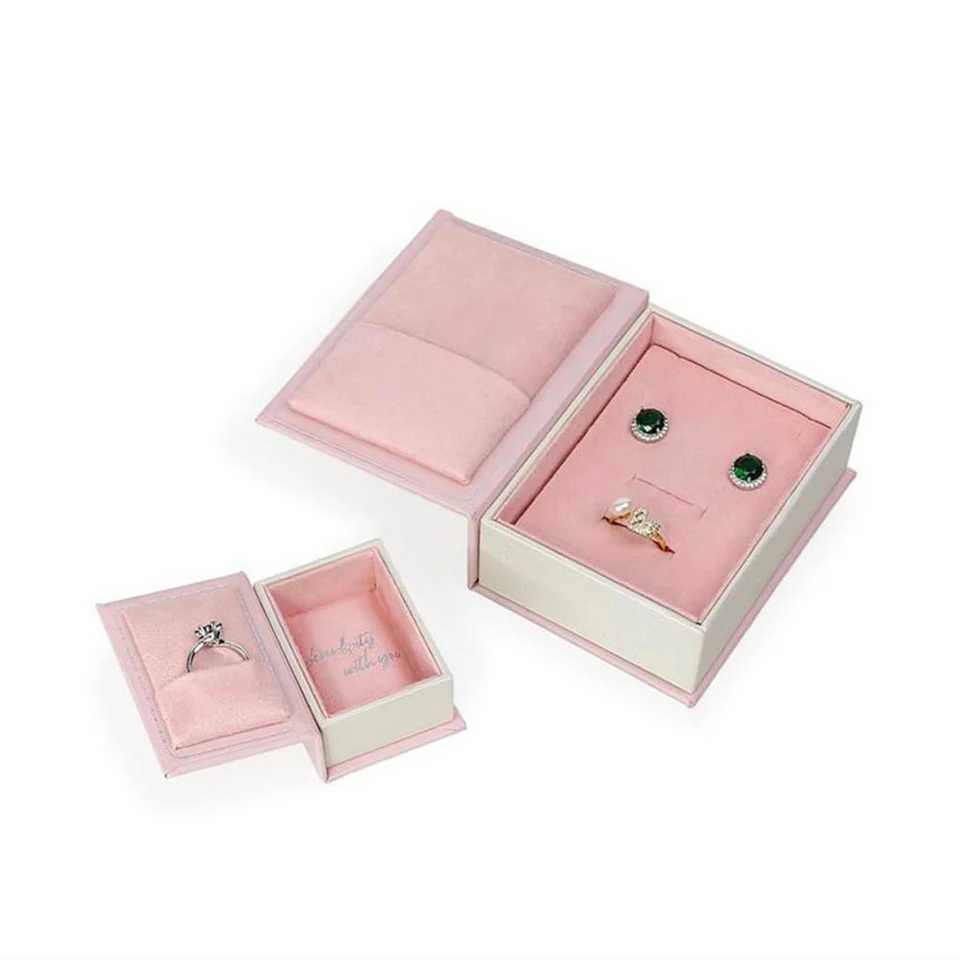 Page flipping book shaped jewelry earrings rings necklaces storage boxes gift packaging paper boxes display jewelry portable organizers W241019
