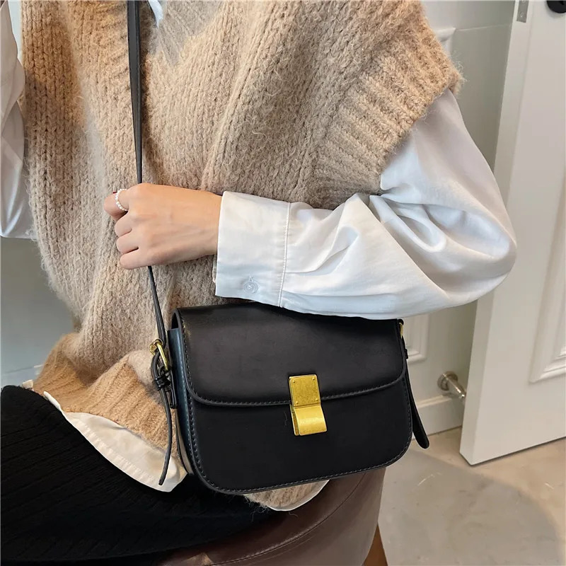 Hifashion 3-layer Box Square Shoulder Bag for Women Trend er Cross Bag PU Leather Womens Handbag 241018