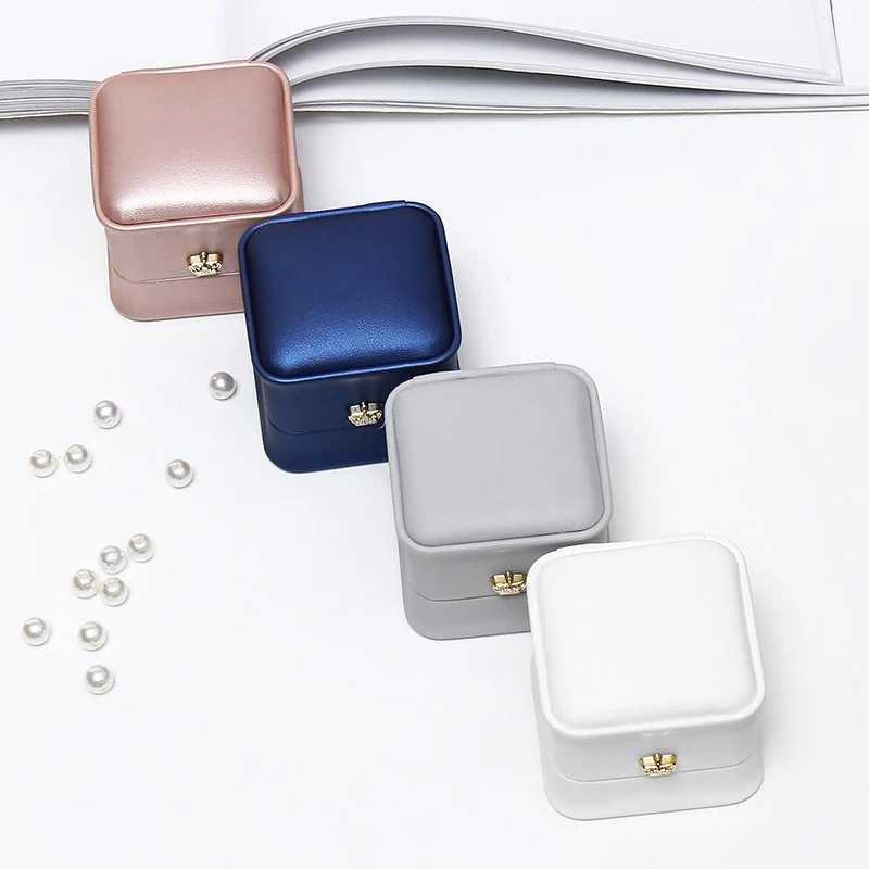 High quality square wedding PU earrings ring box amazing engagement party earrings jewelry display gift box W241019