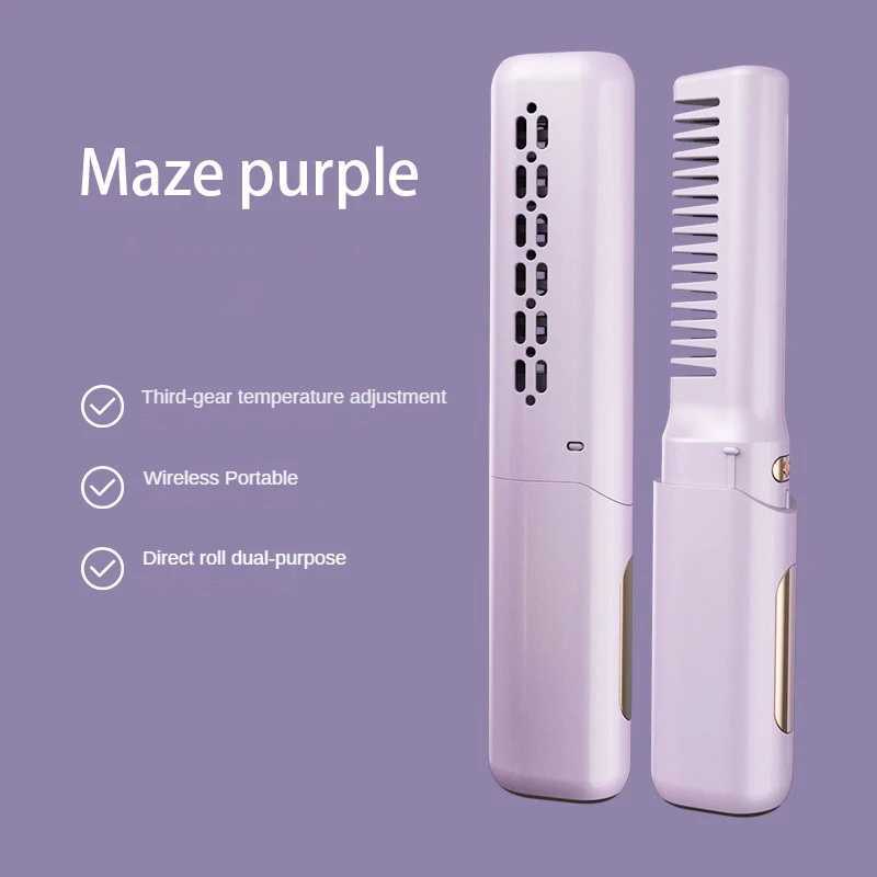 Mini straight hair comb for 30 seconds fast heating smooth combing hair care anti scaling harmless to hydrated curly hair comb W240807
