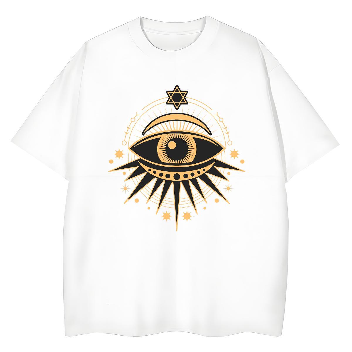Factory Direct T Shirt For Woman 230g Cotton Breathable Soft High Street Hip Hop eyes Unisex Tshirts Designer Nice Anime Tees Shirts