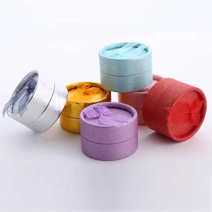 New Round Bow Earrings Jewelry Box Display Ring Jewelry Organizer Gift Box Jewelry Box Wedding Packaging W241019