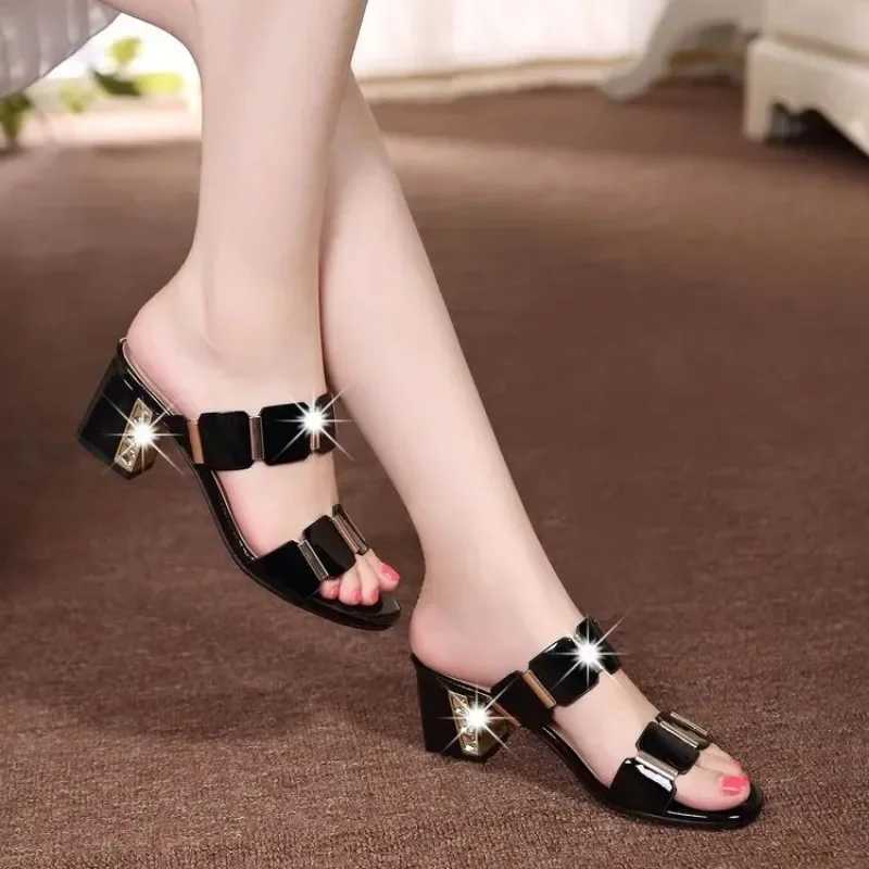 Womens Shoes 2023 Fashion Summer High Heels Sandals Womens Sexy Comfortable Sandals Womens Cute Pu Leather Sandals Zapatos Mujer Y241019