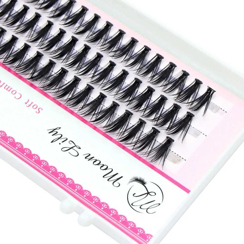 Moonlily Individual Grafting Mink EyeLashes 3D Volume Thick Bundles Makeup Fake False Black Cluster Eyelash Extensions LashesXJ241019