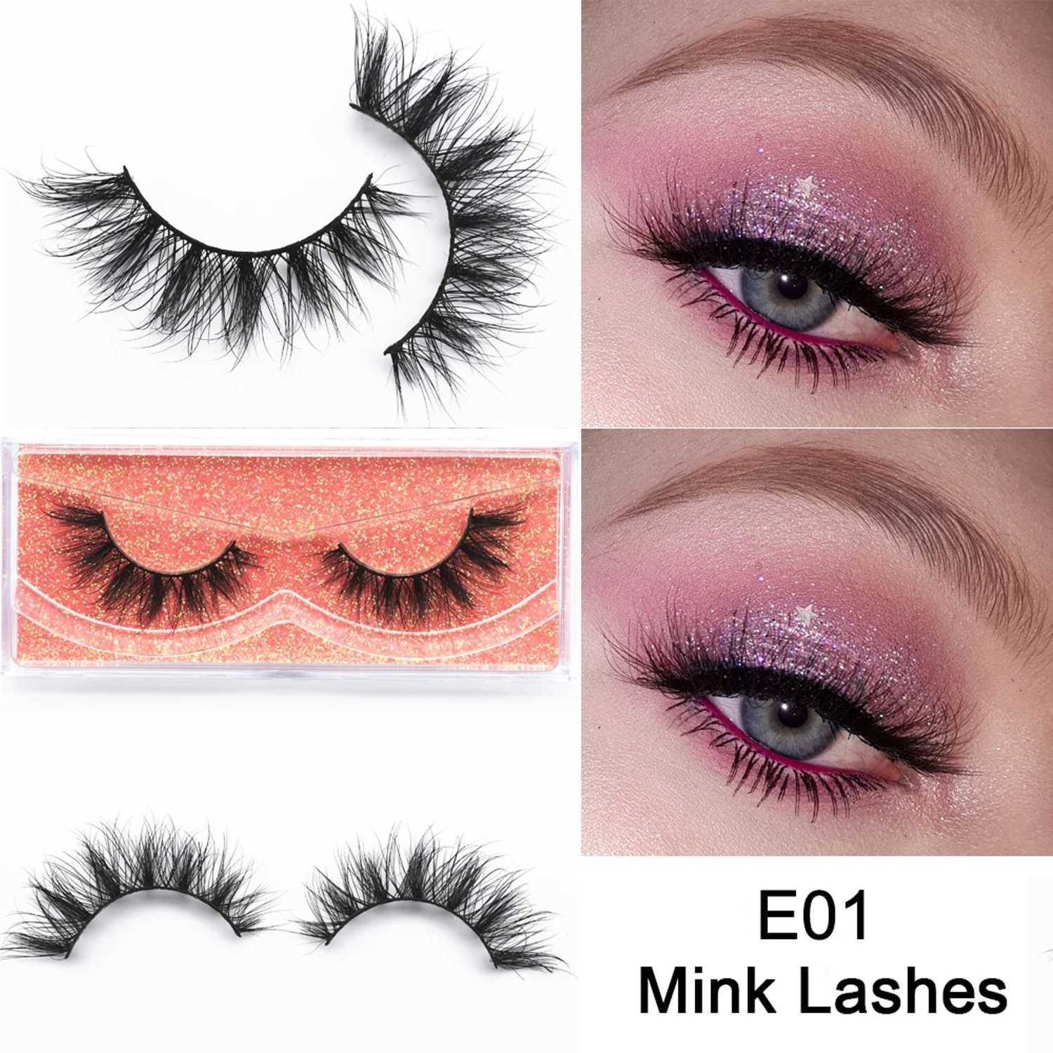 3D Mink Eyelashes Natural Long Lashes Wispy Lashes 3D Mink Lashes 100% Cruelty-free Real Mink Fur False Eyelashes Makeup LashesXJ241019