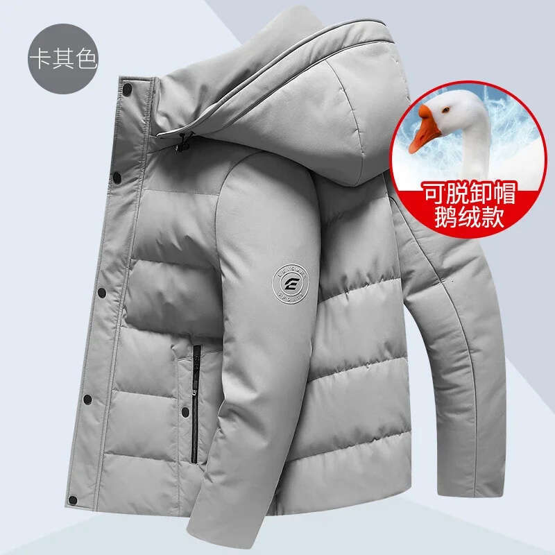 Goose Down Jacket Men Winter Puffer Coats Casual Short Hooded Brand High Quality Man Clothes 2025 New Korean